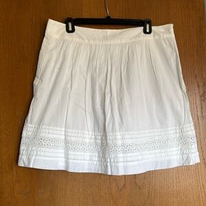 LOFT Womens White Eyelet Skirt Size 10